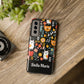 Personalized Whimsical Feline Garden Tough Phone Case — Custom Name iPhone & Samsung