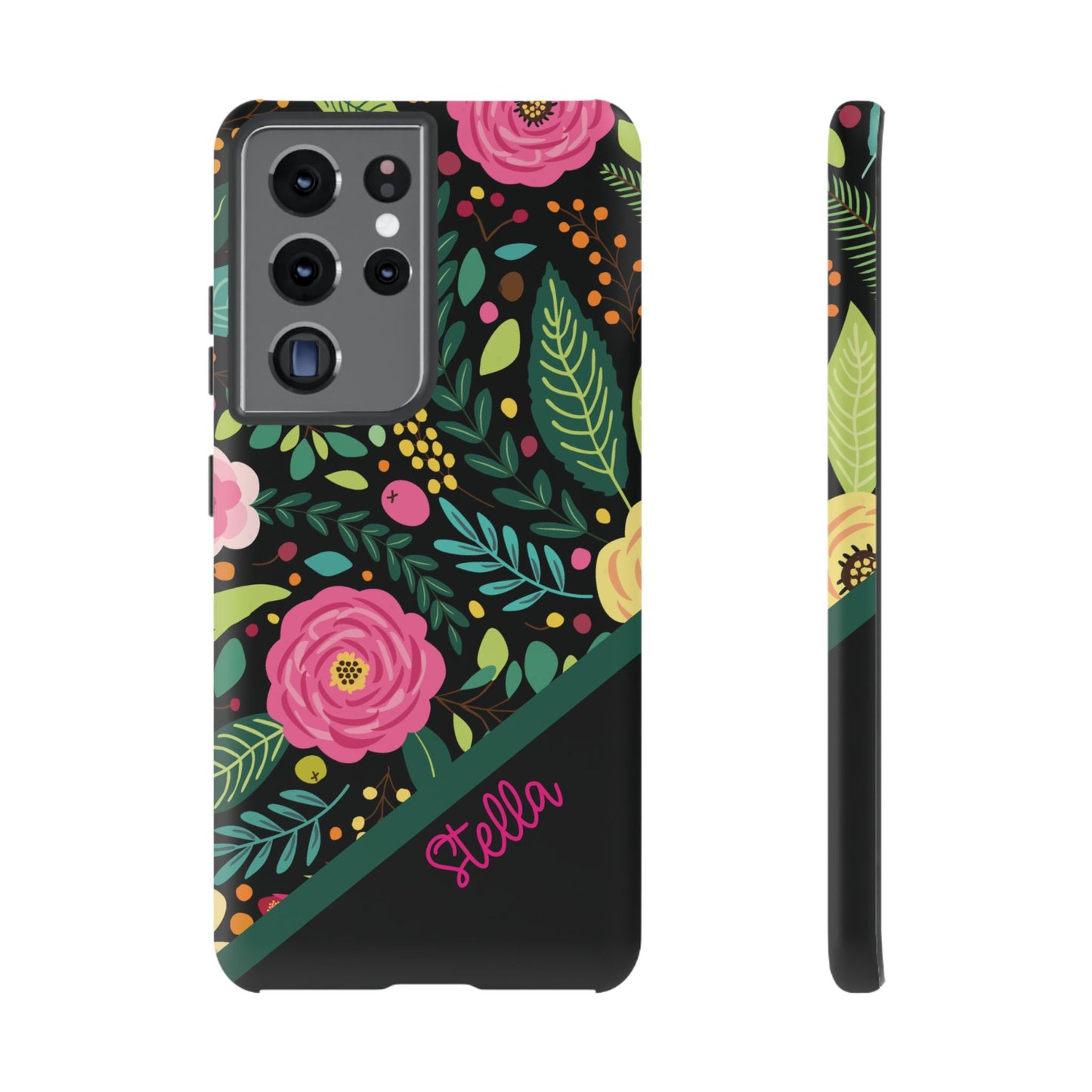 Personalized Floral Fantasy Samsung and Google Pixal Phone Case – Personalized Tough Cases with Colorful Garden Design
