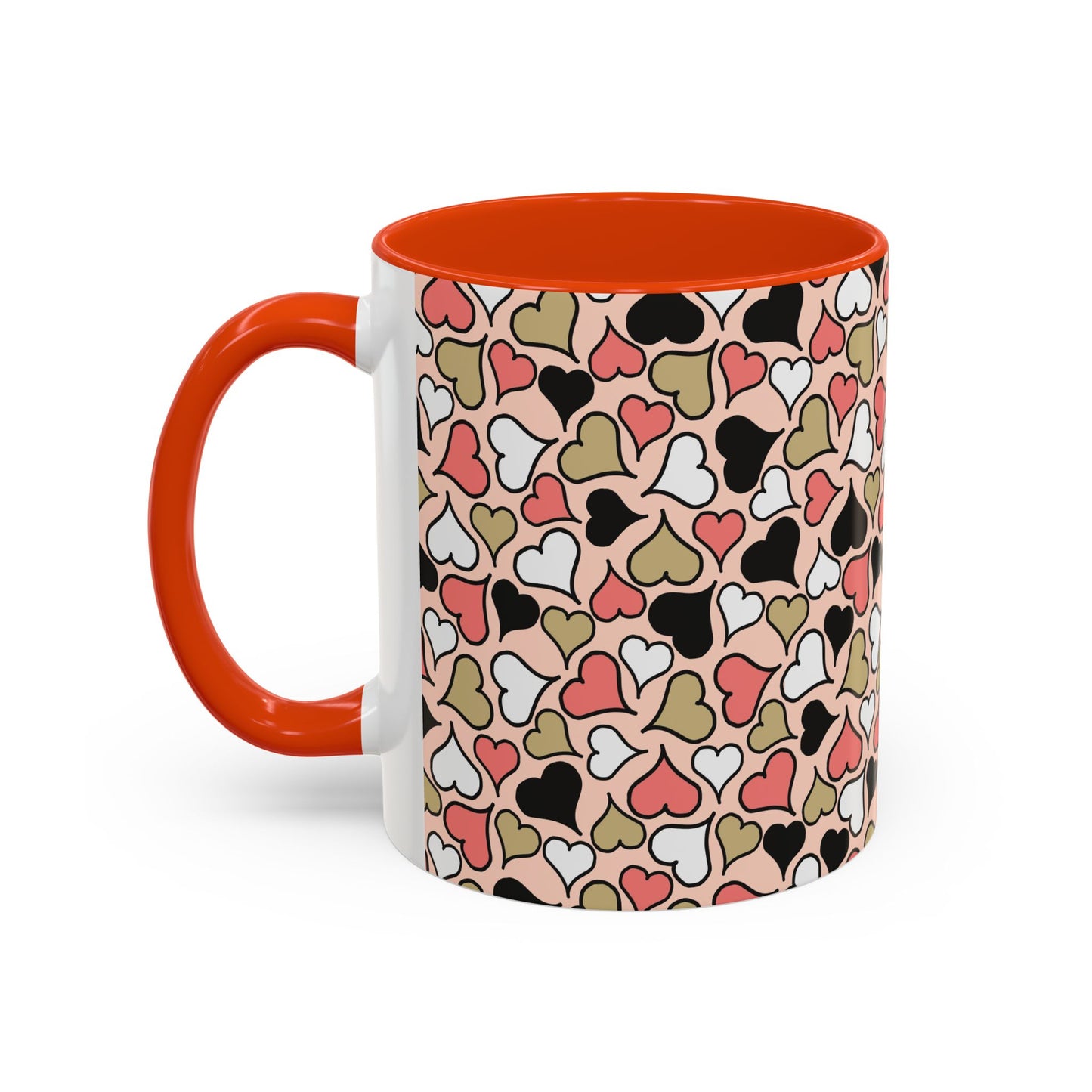 Heart Patterned Coffee Mug - Colorful Love Design, Perfect for Gifts & Celebrations