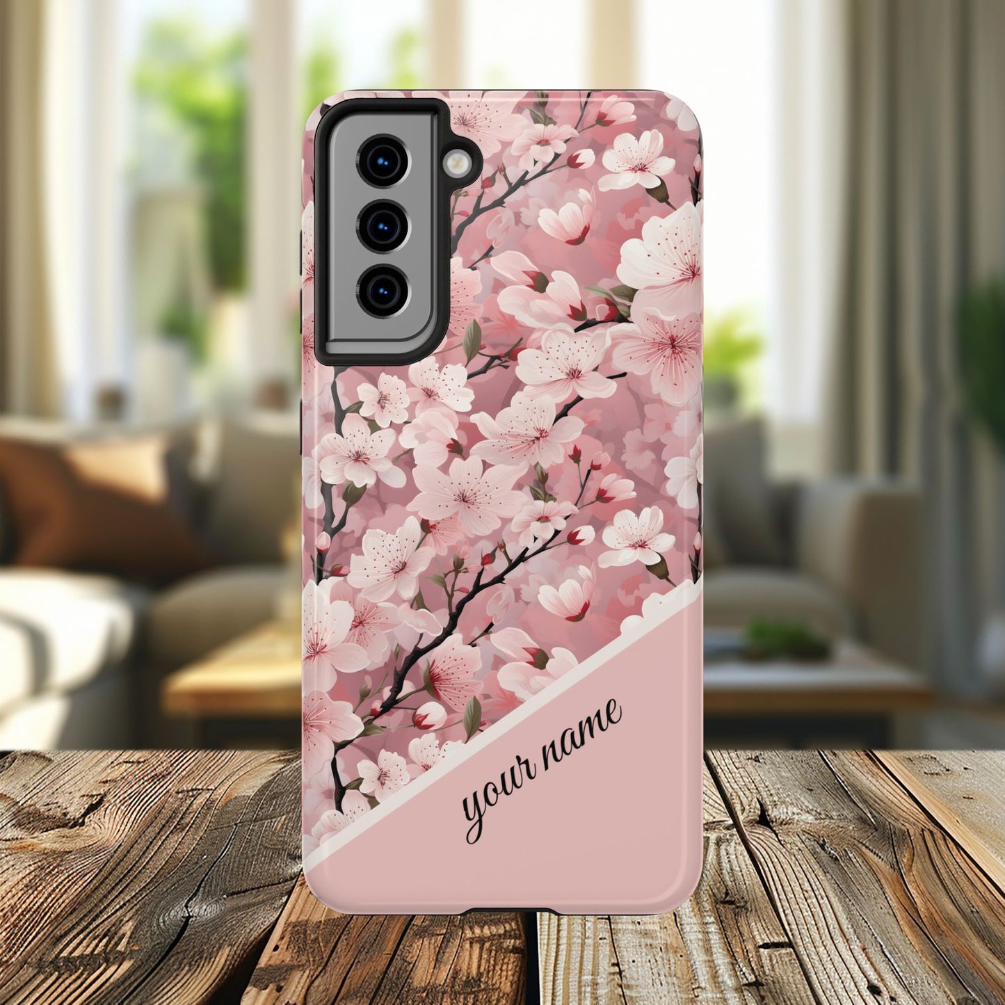 Personalized Cherry Blossom iPhone and Samsung Tough Phone Cases
