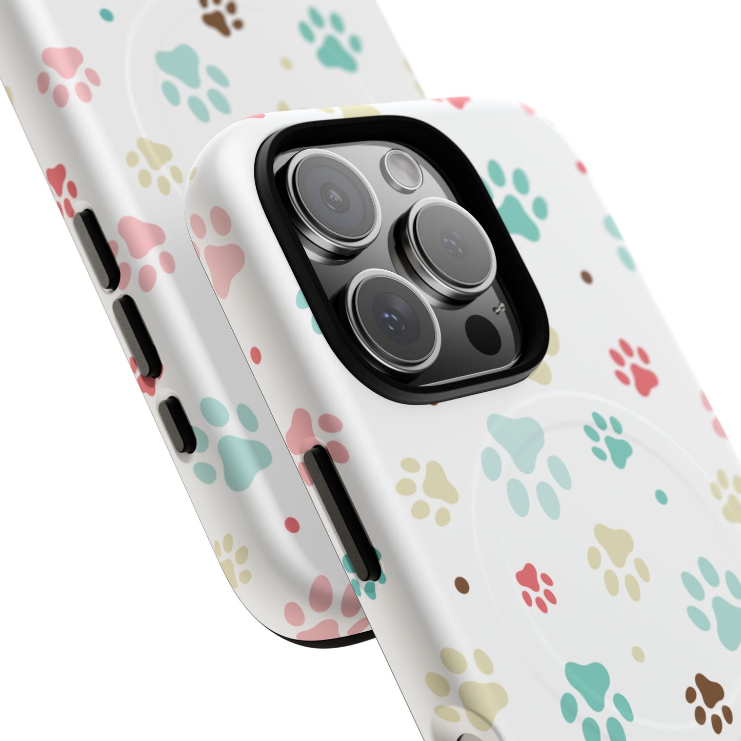 Pet Lover Magnetic iPhone Case - Cute Paw Print Design, Tough Magnetic Cases for Dog and Cat Owners, Gift for Animal Lovers