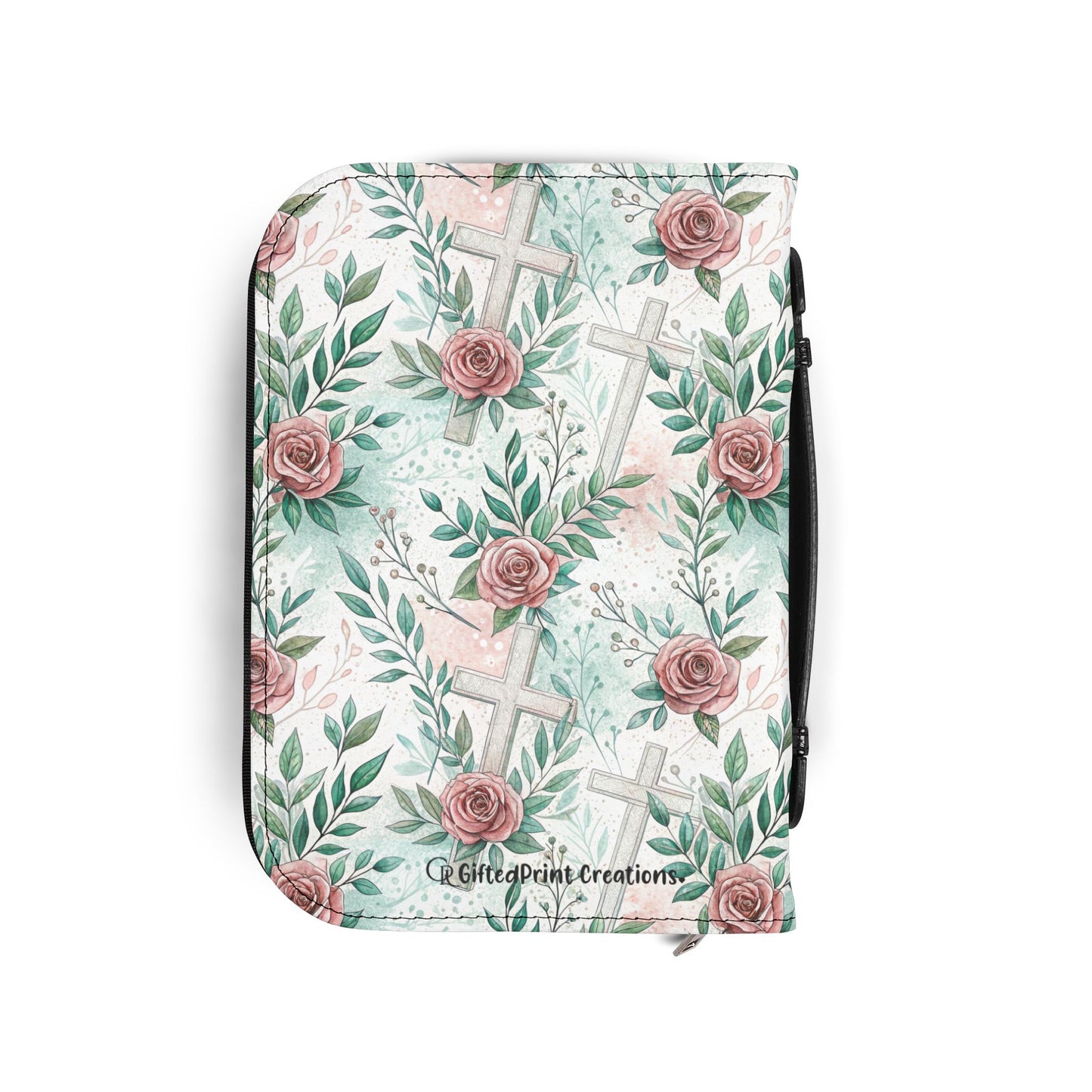 Floral Cross Bible Cover - Personalized Christian Journal Sleeve| Baptism | Christening | Anniversary | Birthday Gifts.