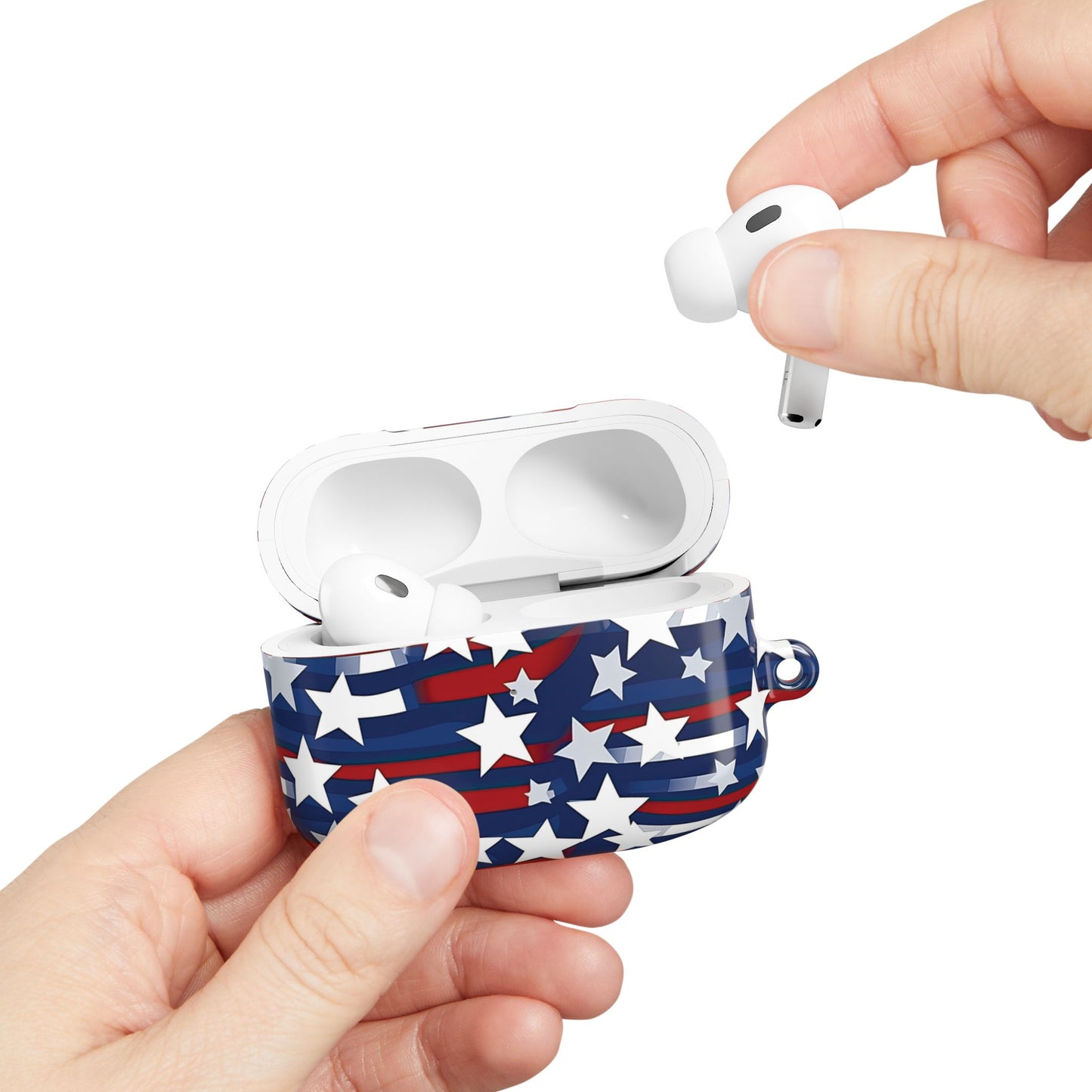 Patriotic Waves AirPod Case – Stars & Stripes Design, Mother’s, Father’s Day Gifts, Anniversary Gifts.