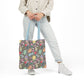 Personalized Black Doodle Daydream Composition Book Inspired Canvas Tote Bag with Colorful Straps, Cute School Bag, Eco-Friendly Tote, Back to School Shopping Bag, Teacher Gift Idea
