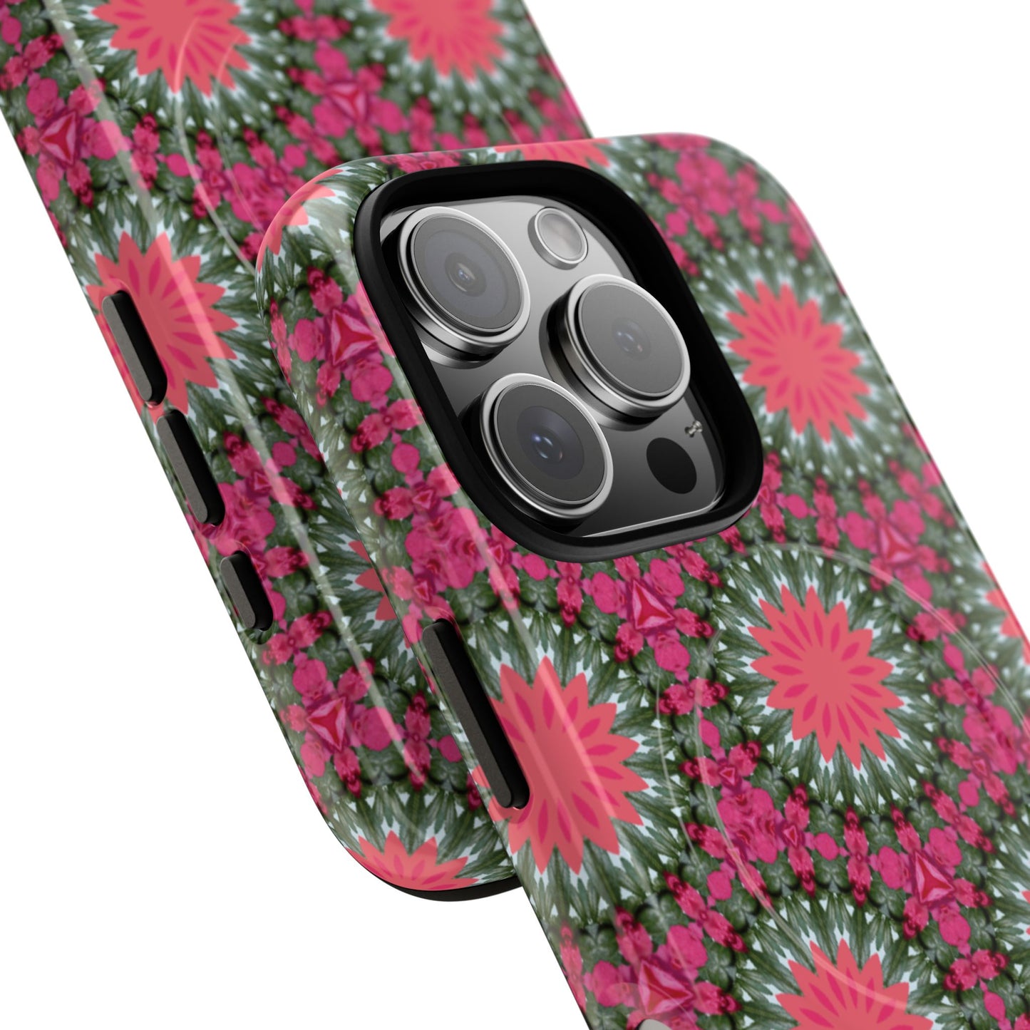 Floral KaleidoBloom iPhone Case, Tough Magnetic Cases, Floral iPhone Cover, Stylish Tech Accessory, Durable Design, Vibrant Gift Idea