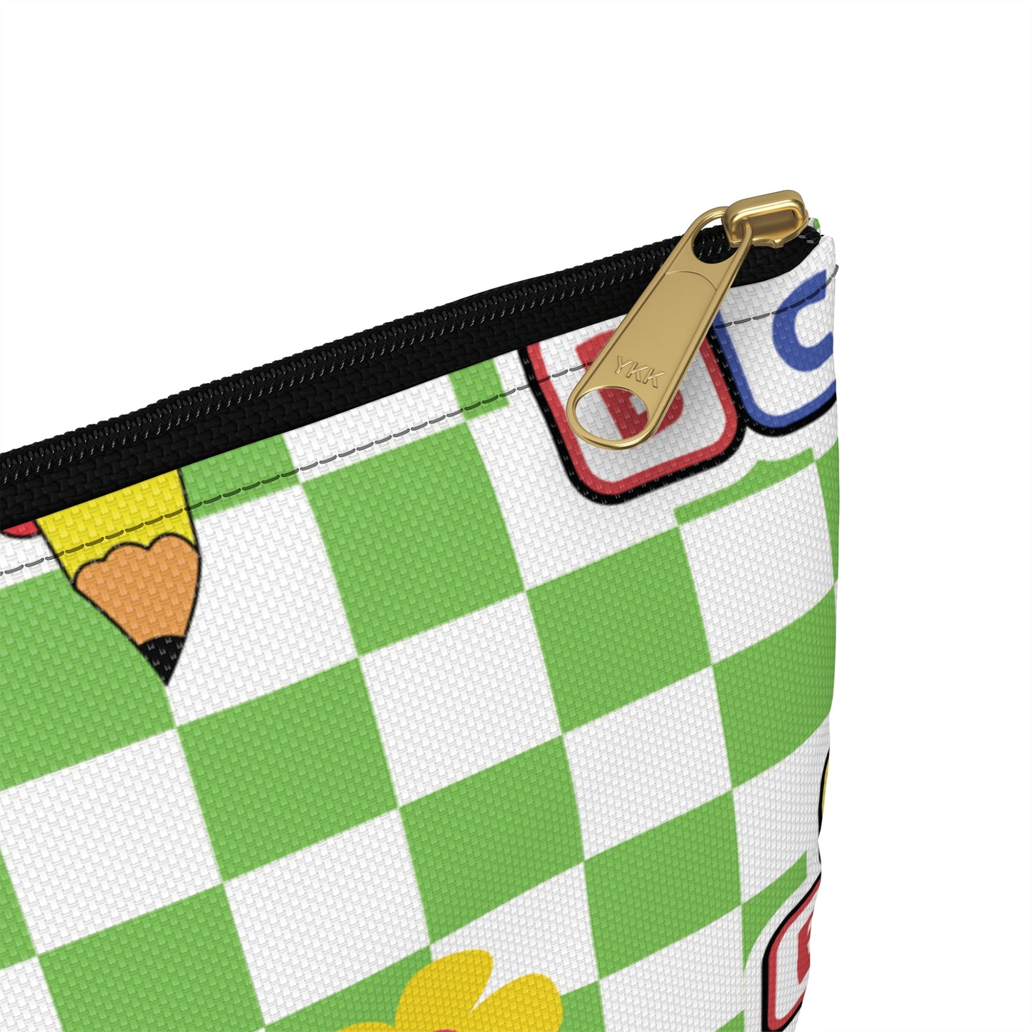 Personalized Green SchoolYard Chic Composition Book Inspired Accessory Pouch, Kids School Supplies, Classroom Organizer, Teacher Gift, Fun Stationery Case, Back to School