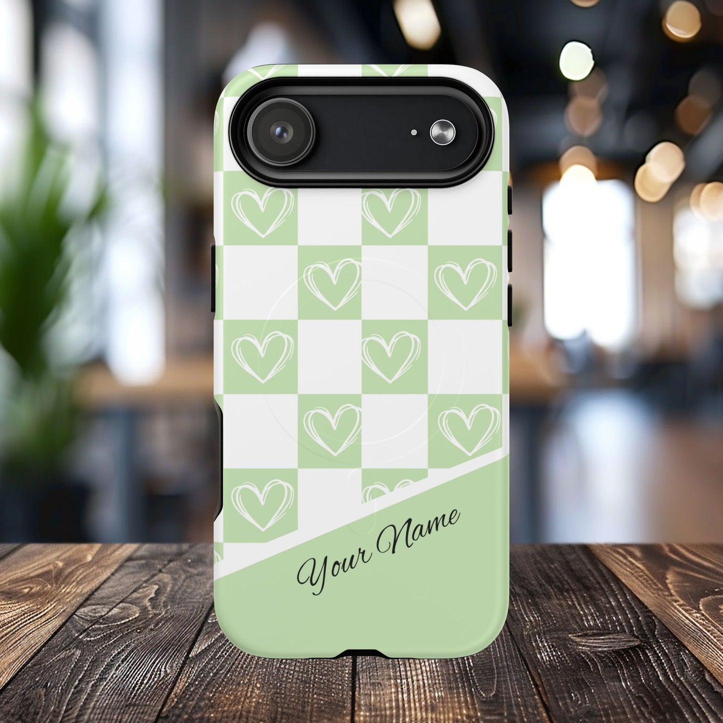 Personalized Chic Heart Pattern iPhone Case | Tough Magnetic Cases, Stylish iPhone Protection, Gift for Her, Trendy Accessories, Everyday Use