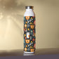 Whimsical Feline Garden Slim Water Bottle