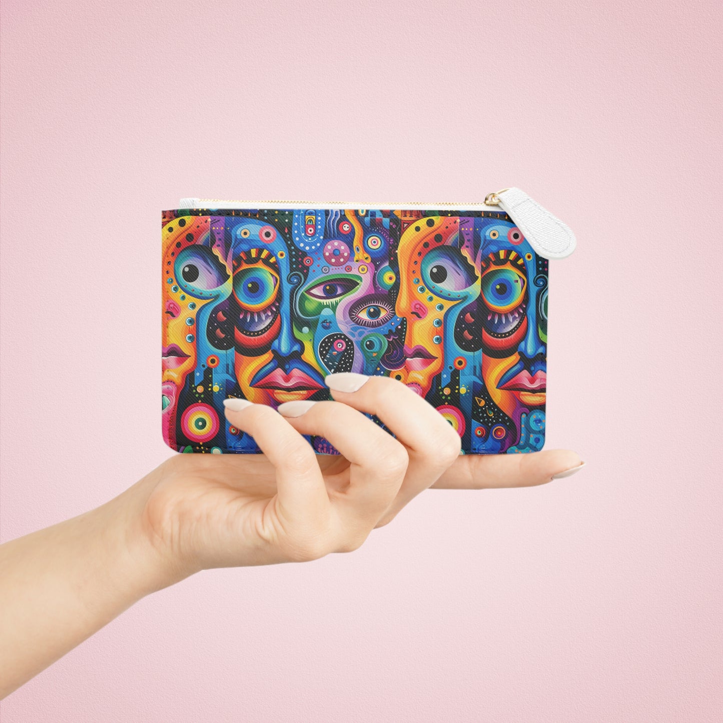 Psychedelic Visions Vibrant Mini Clutch Bag – Colorful Abstract Art for Festivals and Night Out