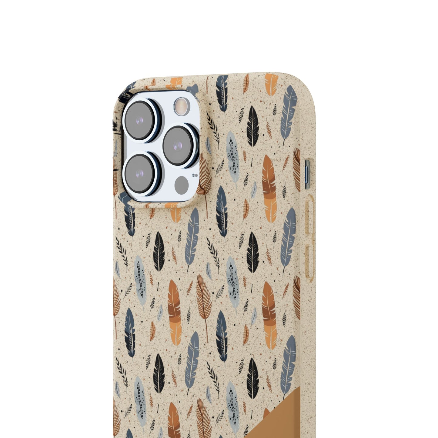 Personalized Whispering Feathers Samsung and iPhone Biodegradable Case, Custom Name Case.