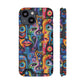 Psychedelic Visions Phone Case with Card Holder - Colorful and Stylish Design for Creatives