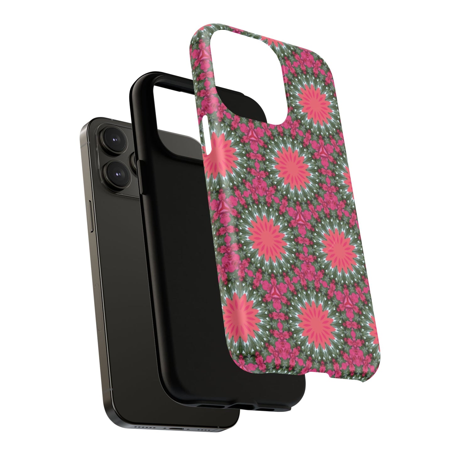 Floral KaleidoBloom iPhone Case, Tough Magnetic Cases, Floral iPhone Cover, Stylish Tech Accessory, Durable Design, Vibrant Gift Idea