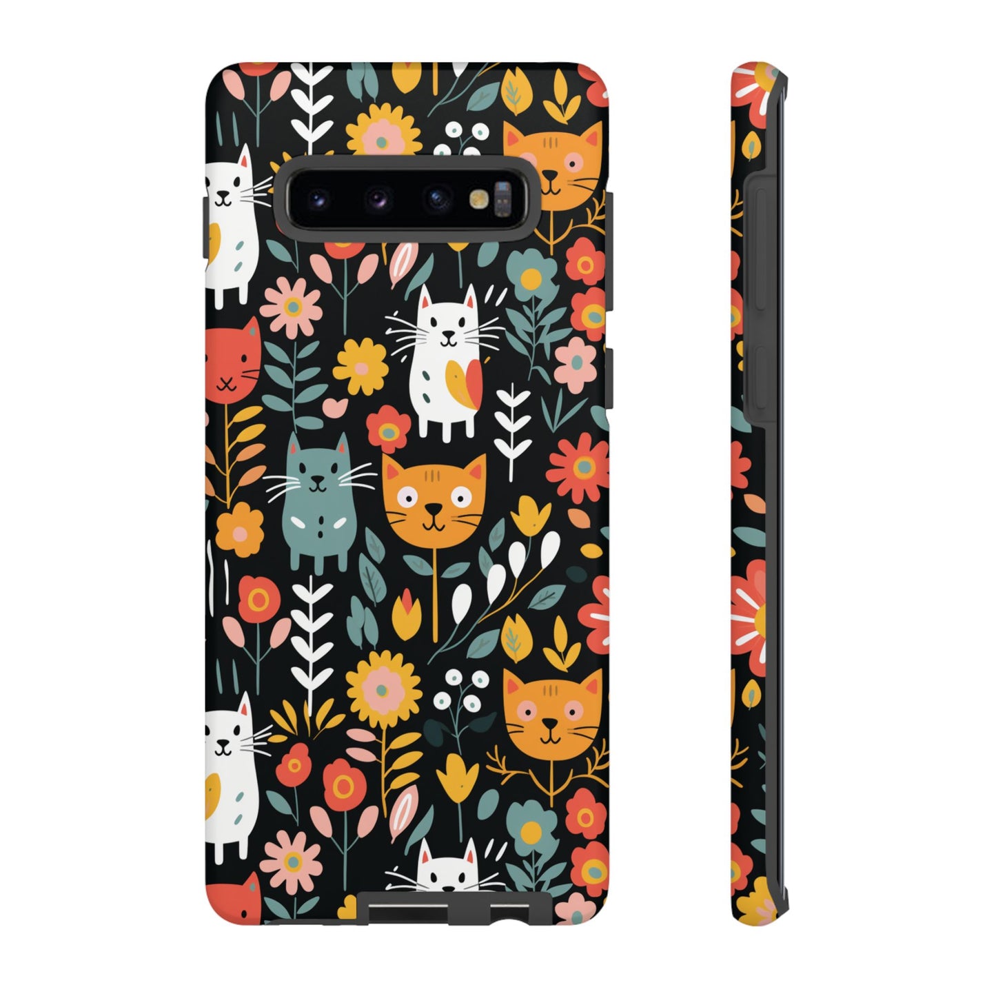 Whimsical Feline Garden iPhone, Samsung or Google Pixel Tough Cases