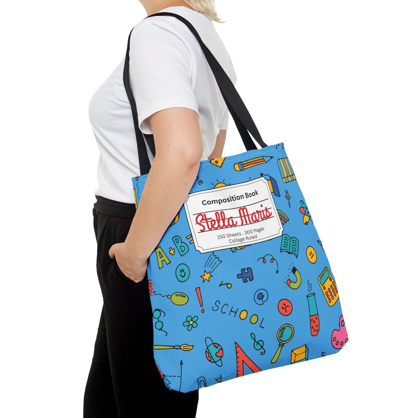 Personalized Classroom Couture Composition Book Inspired Tote Bag, Back to School Tote, Teacher Gift, Kids Bag, Custom Name Bag, Educational Accessories, Back to School Tote Bag.