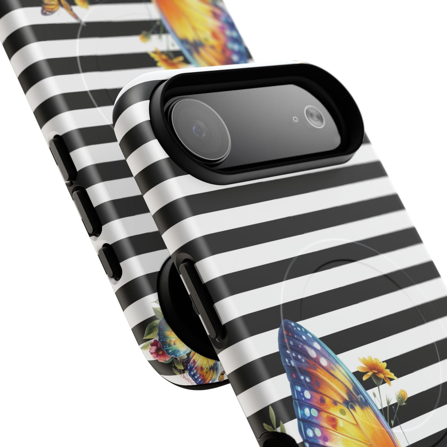 Botanic Flight Tough iPhone Magnetic Cases, Floral iPhone Cover, Stylish Tech Accessory, Gift for Nature Lovers, Butterfly Design, Unique Phone Protector