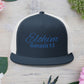 Navy 'ELOHIM, GENESIS 1:1'  Embroidered 5 Panel Trucker Cap | Casual Style Hat, Adjustable, Unisex, Perfect Gift for Outdoors, Festivals, Daily Wear