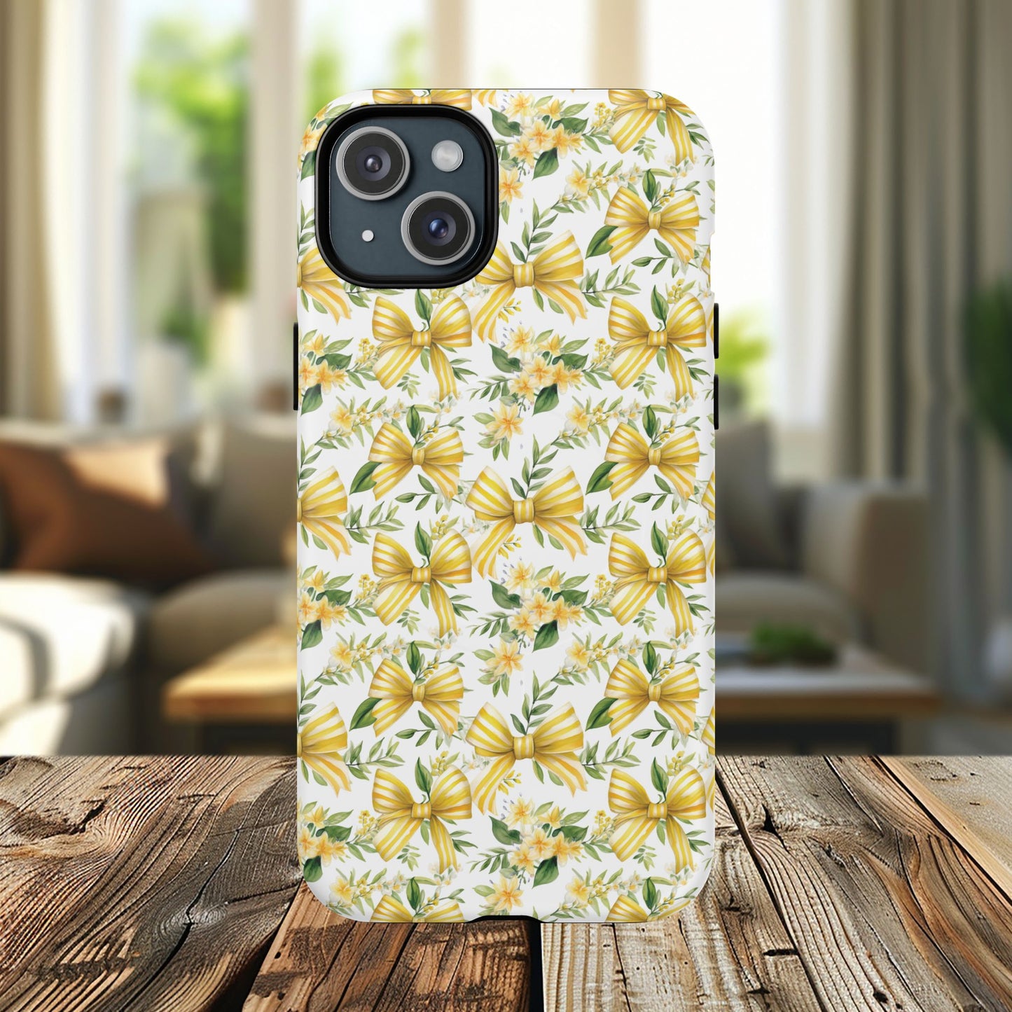 Sunshine Coquette Bows Tough Magnetic iPhone Case, Durable iPhone Cover, Girly Tech Accessory, Nature-Inspired Gift for Her, Spring Decor
