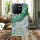 Marbled Tough iPhone Case, Magnetic Protector, Stylish Tech Accessory, Durable iPhone Cover, Unique Gift Idea