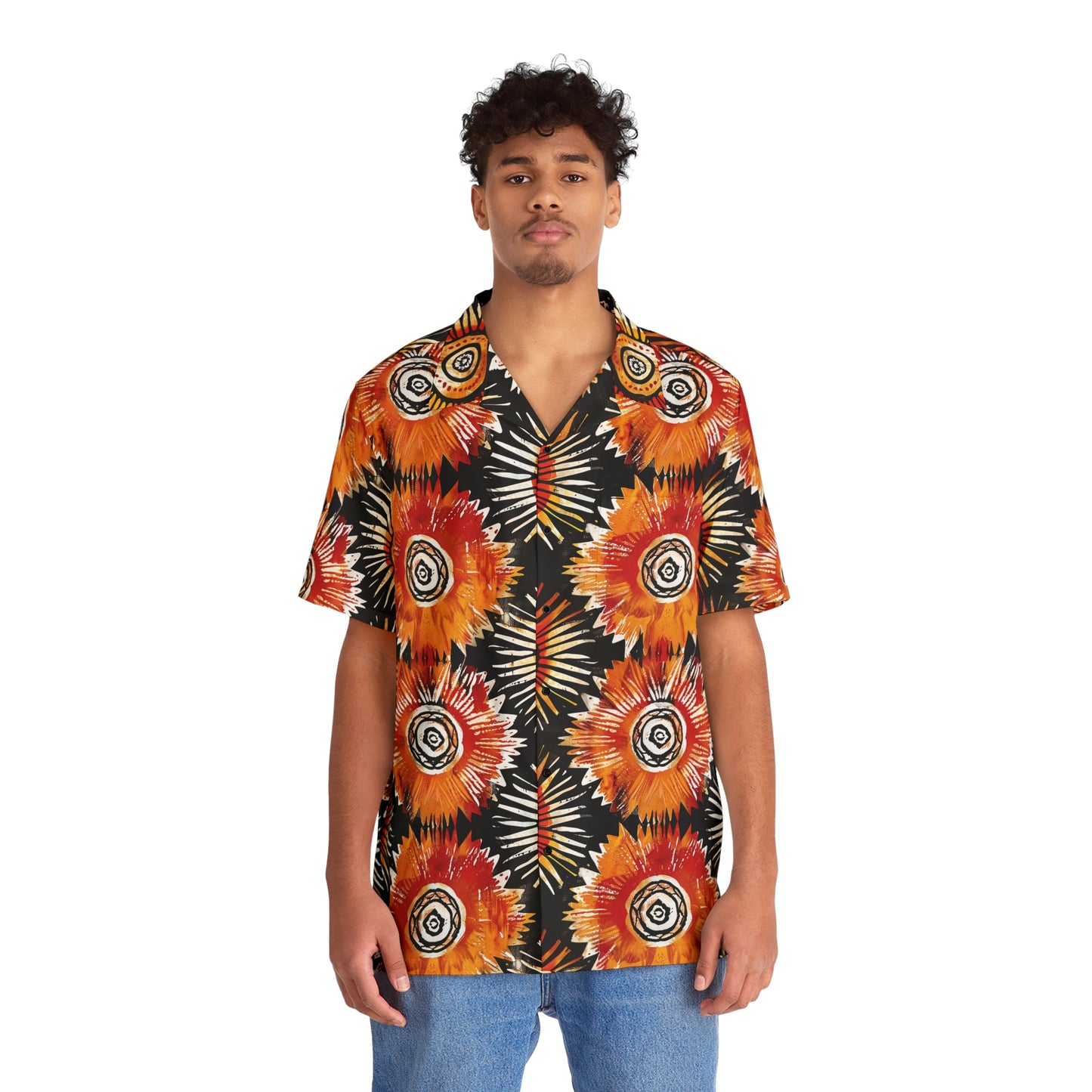 Flame Burst Hawaiian Shirt (AOP)