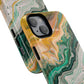 Magnetic iPhone Cases with Green Marble Design, Tough Magnetic Cases, iPhone Accessories, Gift for Her, Trendy iPhone Cover