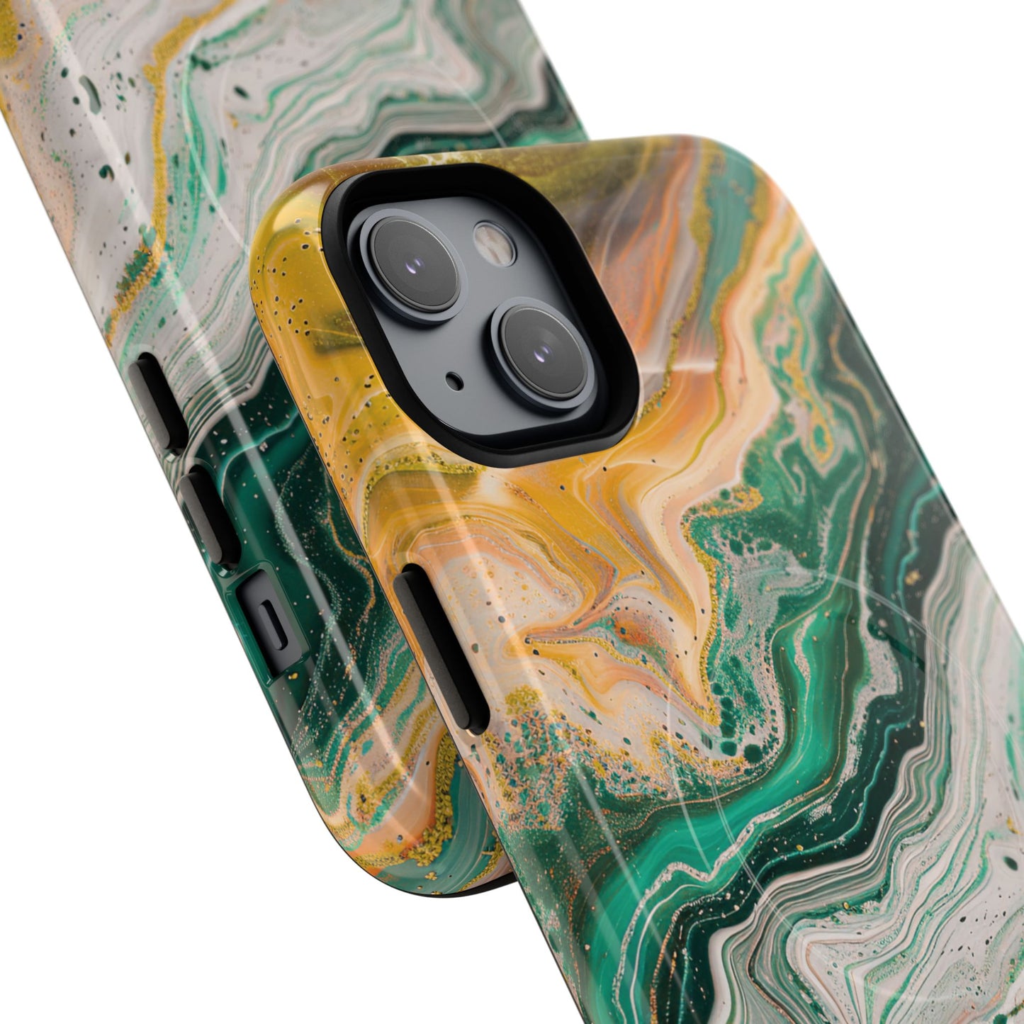 Magnetic iPhone Cases with Green Marble Design, Tough Magnetic Cases, iPhone Accessories, Gift for Her, Trendy iPhone Cover