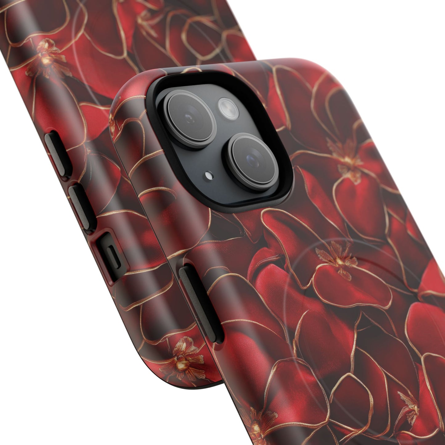 Crimson Bloom Tough iPhone Magnetic Case, Protective iPhone Case, Stylish iPhone Cover, Gift for Her, Mother's and Birthday Gifts, Unique Floral Accessories