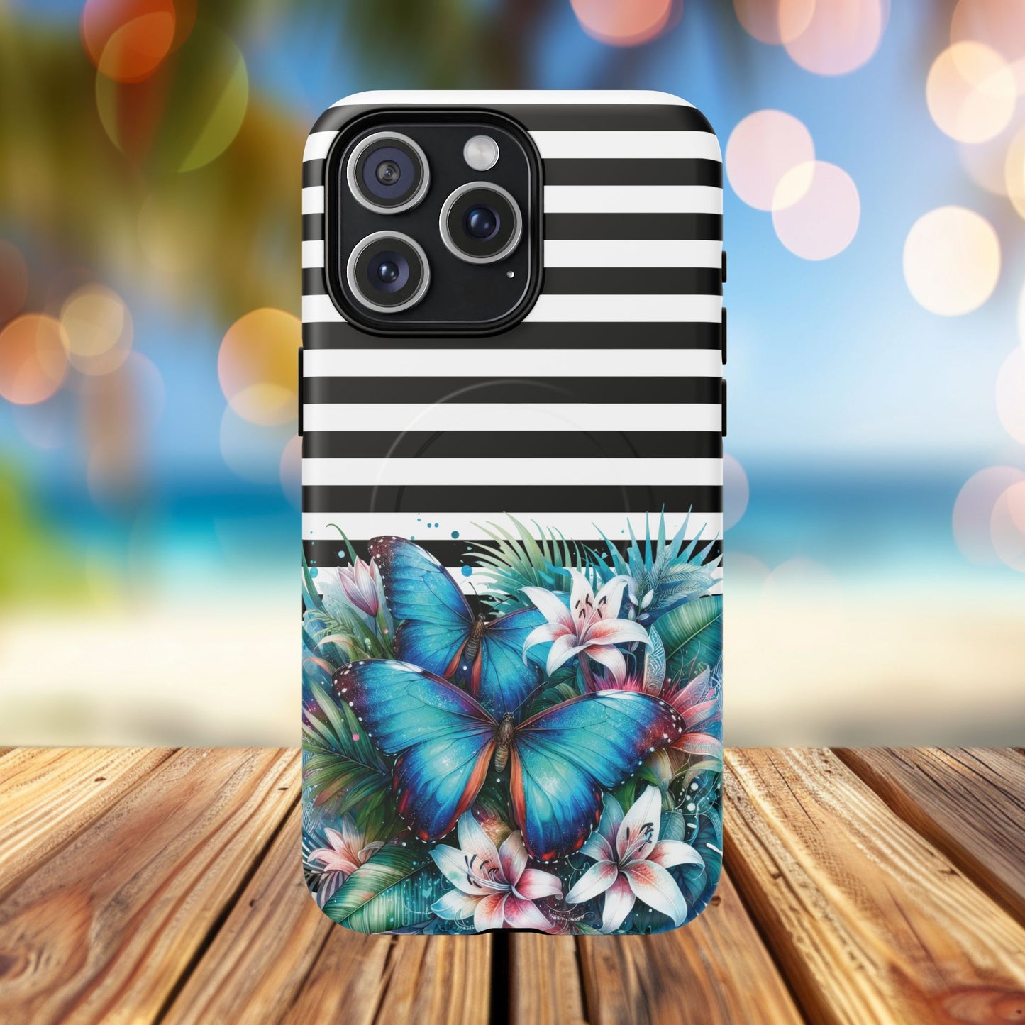 Wings of Wonder Tough iPhone Magnetic Case, Stylish Protection, Durable iPhone Cover, Butterfly Design Gift, Floral Case,Trendy Tech Accessory.