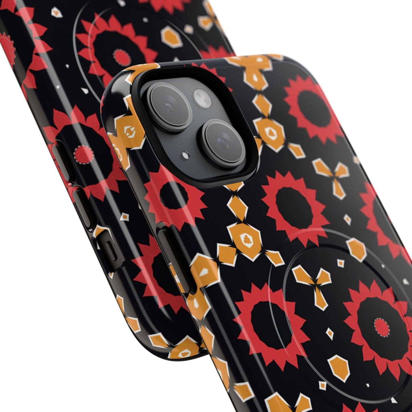 Midnight Ember Bloom Tough Magnetic iPhone Case, Bohemian Floral Design, Stylish iPhone Protection, Gift for Her, Trendy iPhone Accessories