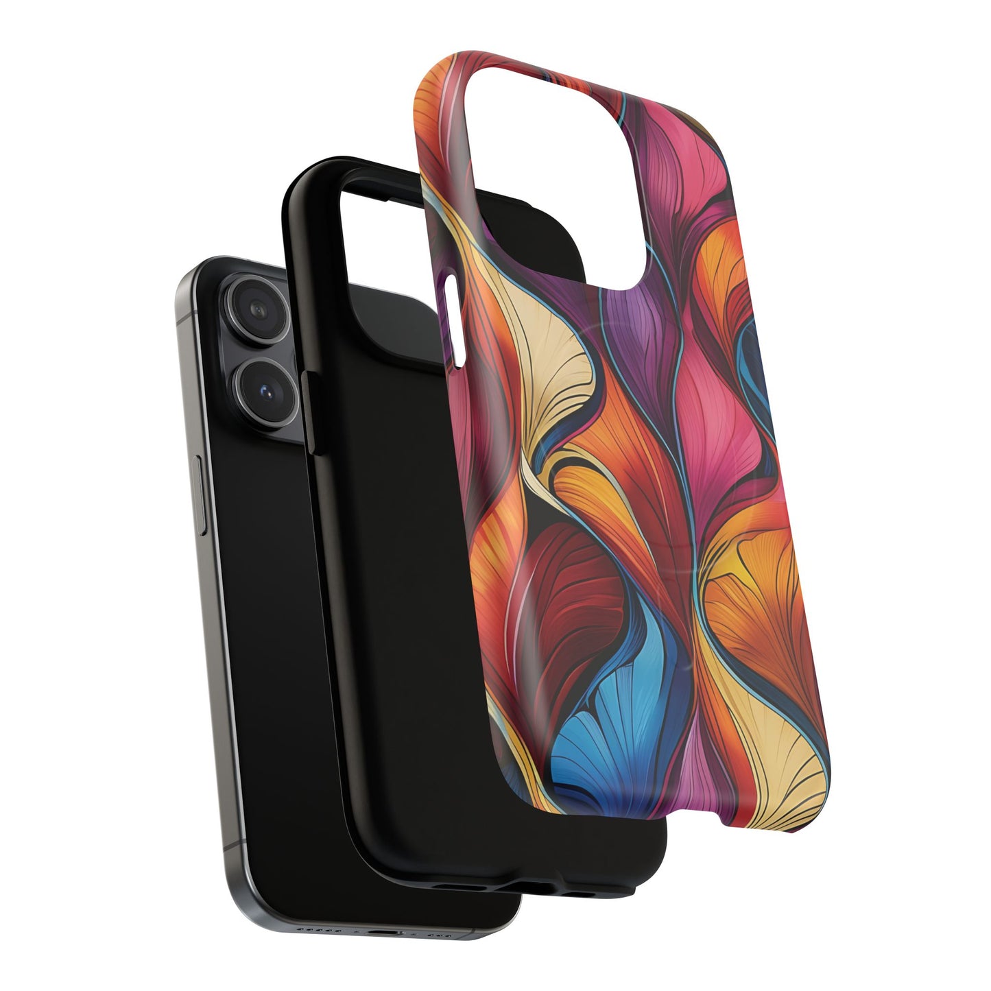 Vibrant Leaf Wave Tough Magnetic Phone Case, Vibrant Smartphone Cover, Unique Protective Case for Gifts, Phone Accessories, Trendy Design