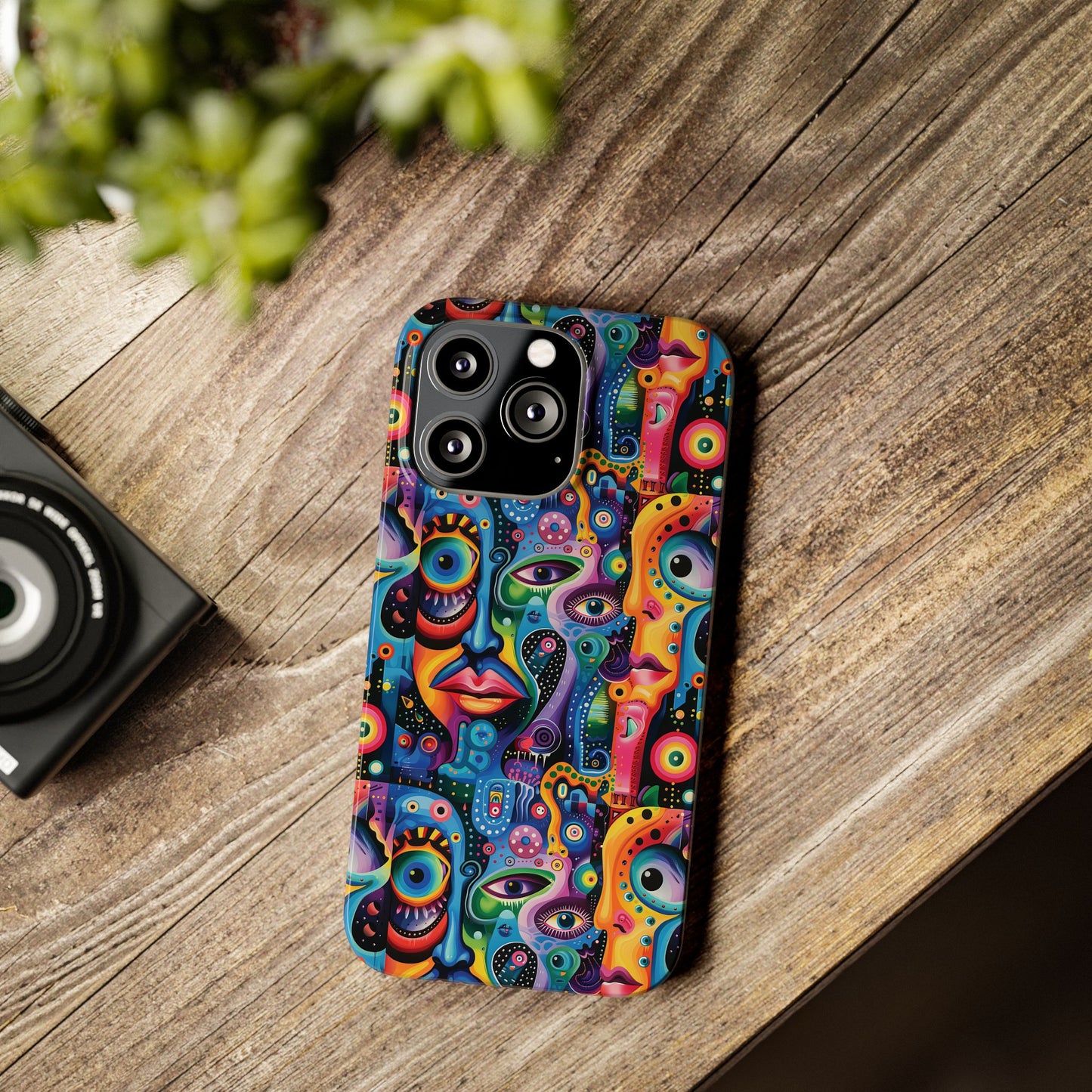 Psychedelic Visions Slim iPhone Case - Vibrant Design for Artistic Souls