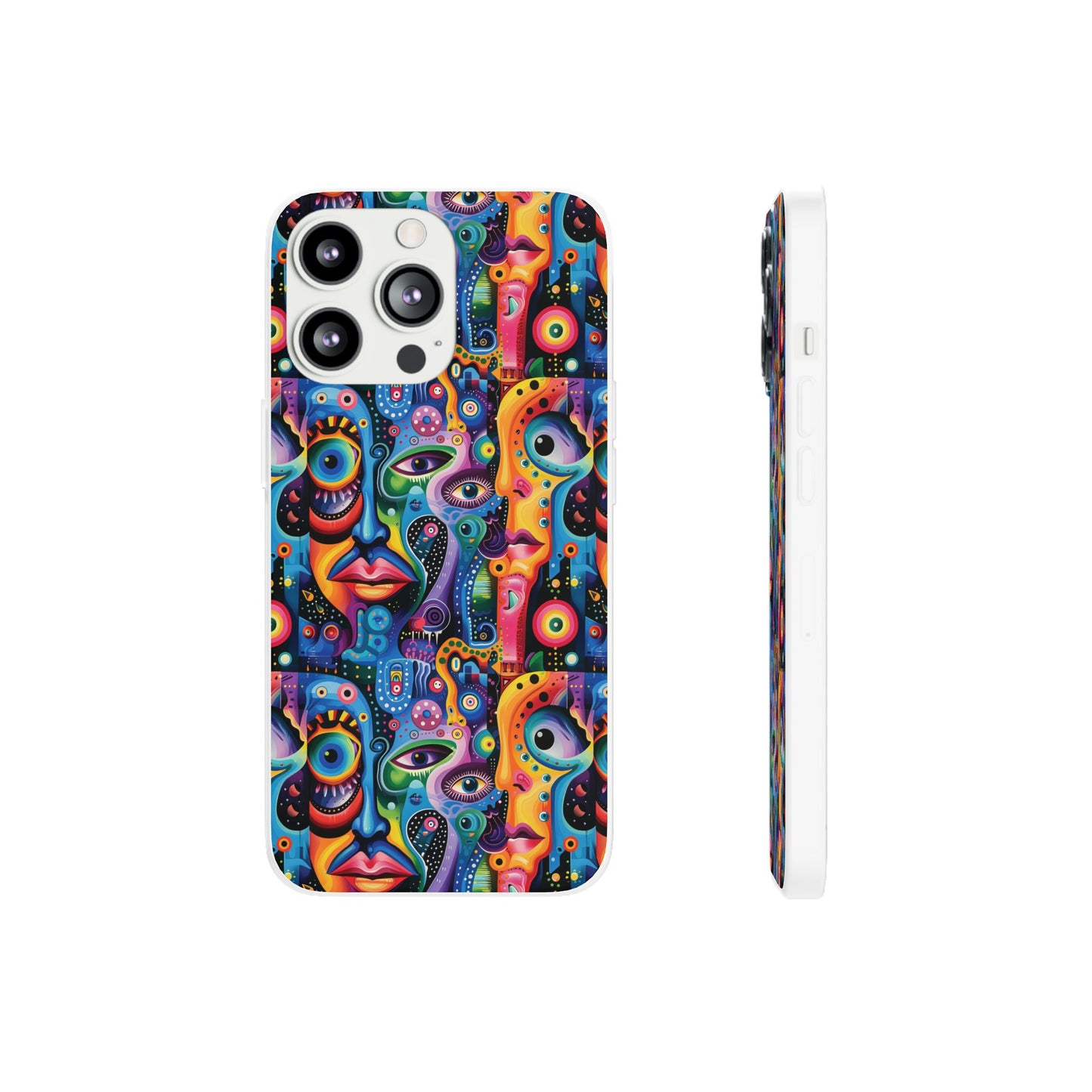 Psychedelic Visions Flexi iPhone and Samsung Case - Colorful Abstract Design.