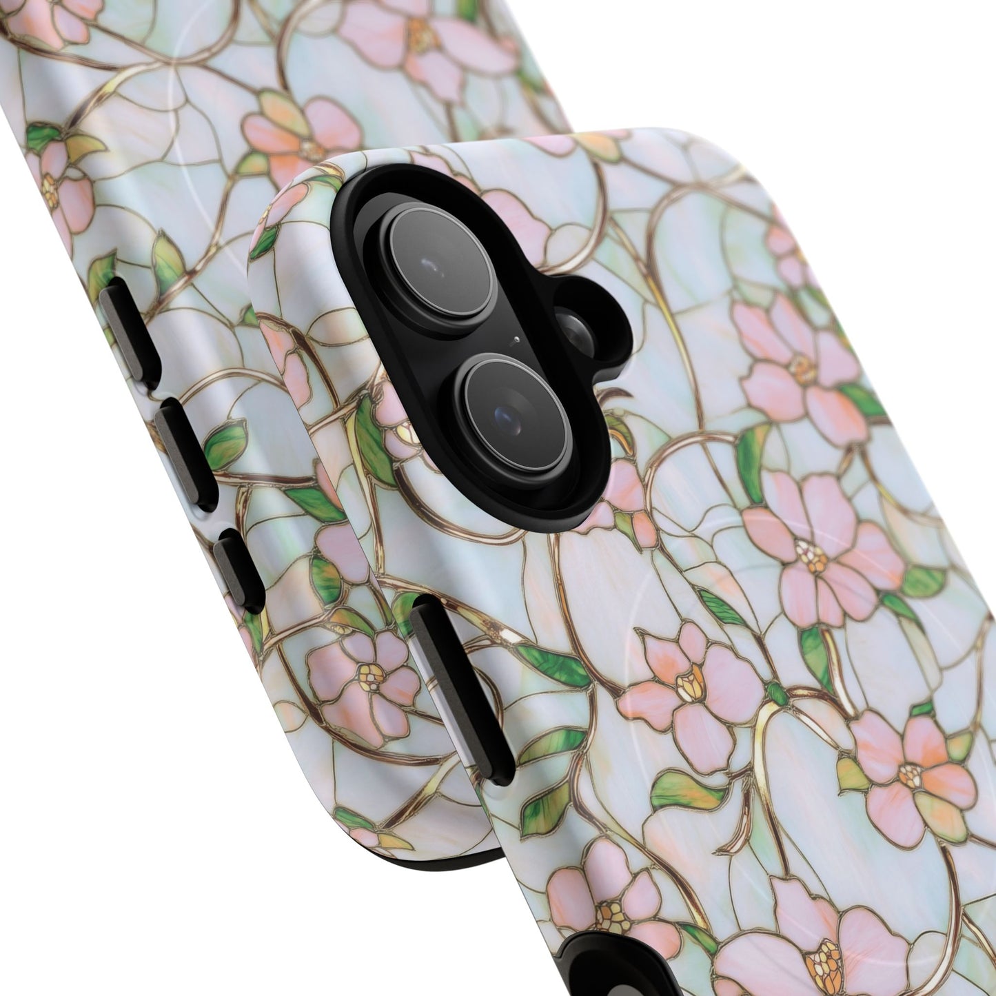 Blossom Veins Tough iPhone Magnetic Cases, Elegant Floral Designs, iPhone Floral Stained Glass Stylish Accessory, Protective Mobile Cover, Unique Gift Idea