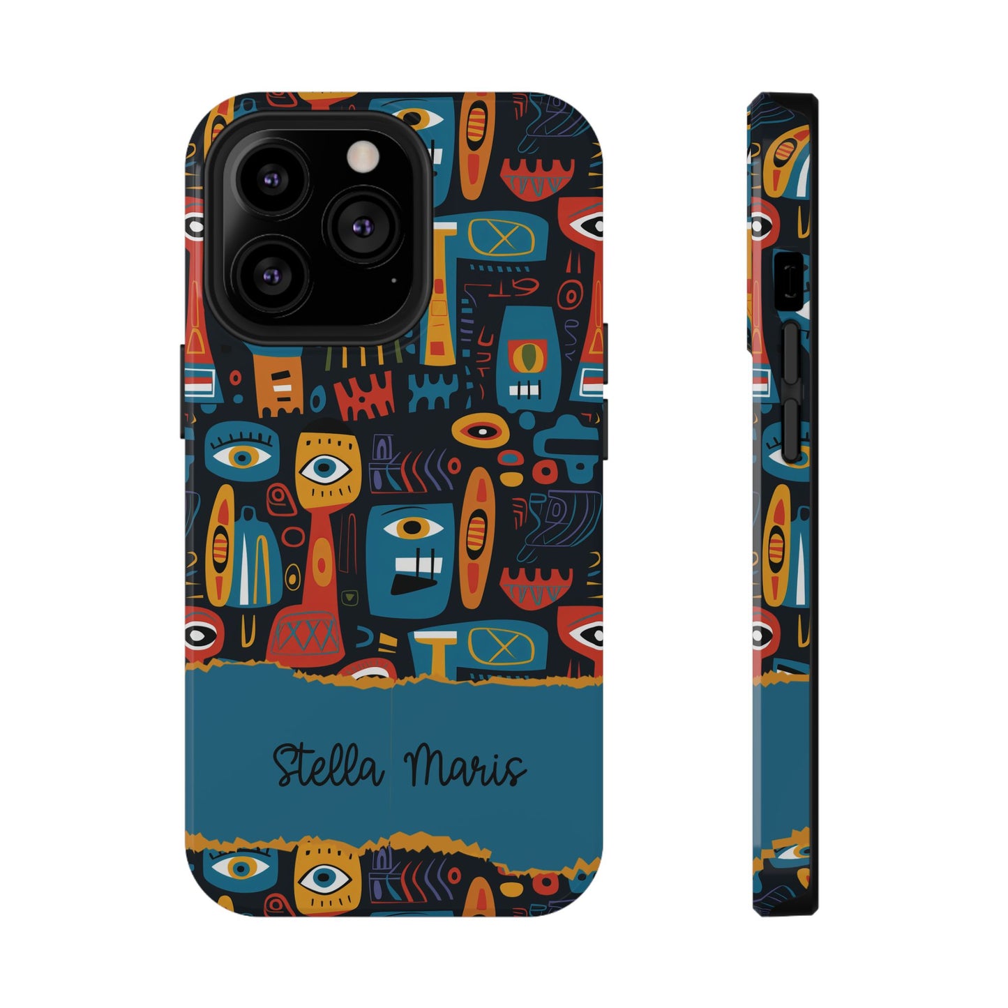 Personalized Colorful Abstract Faces Clear Impact-Resistant Case