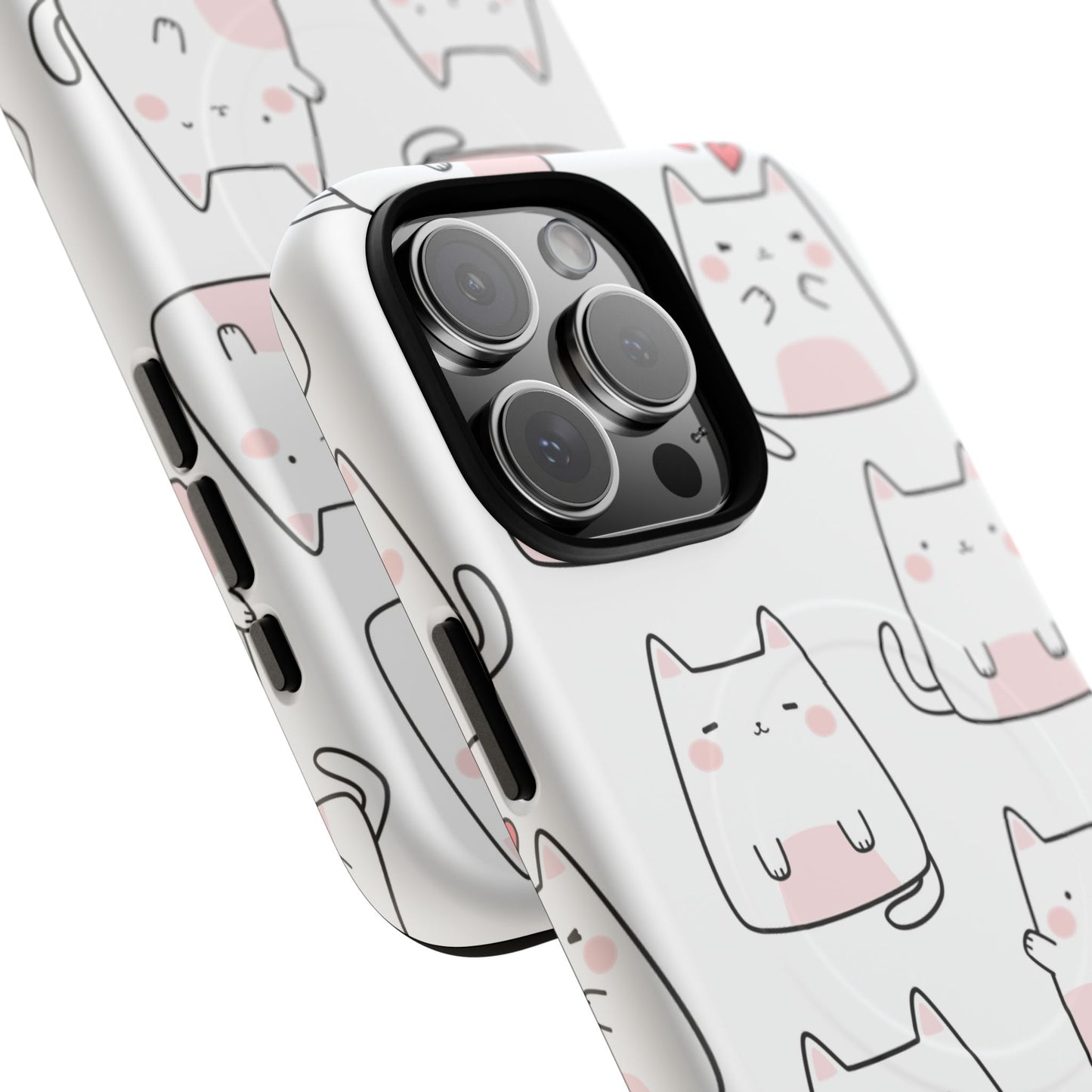 Cute Kawaii Cat Tough Magnetic iPhone Case, Cute Cat Lover Gift, Kawaii iPhone Cover, Tough iPhone Case, Unique Pet Themed Accessory,