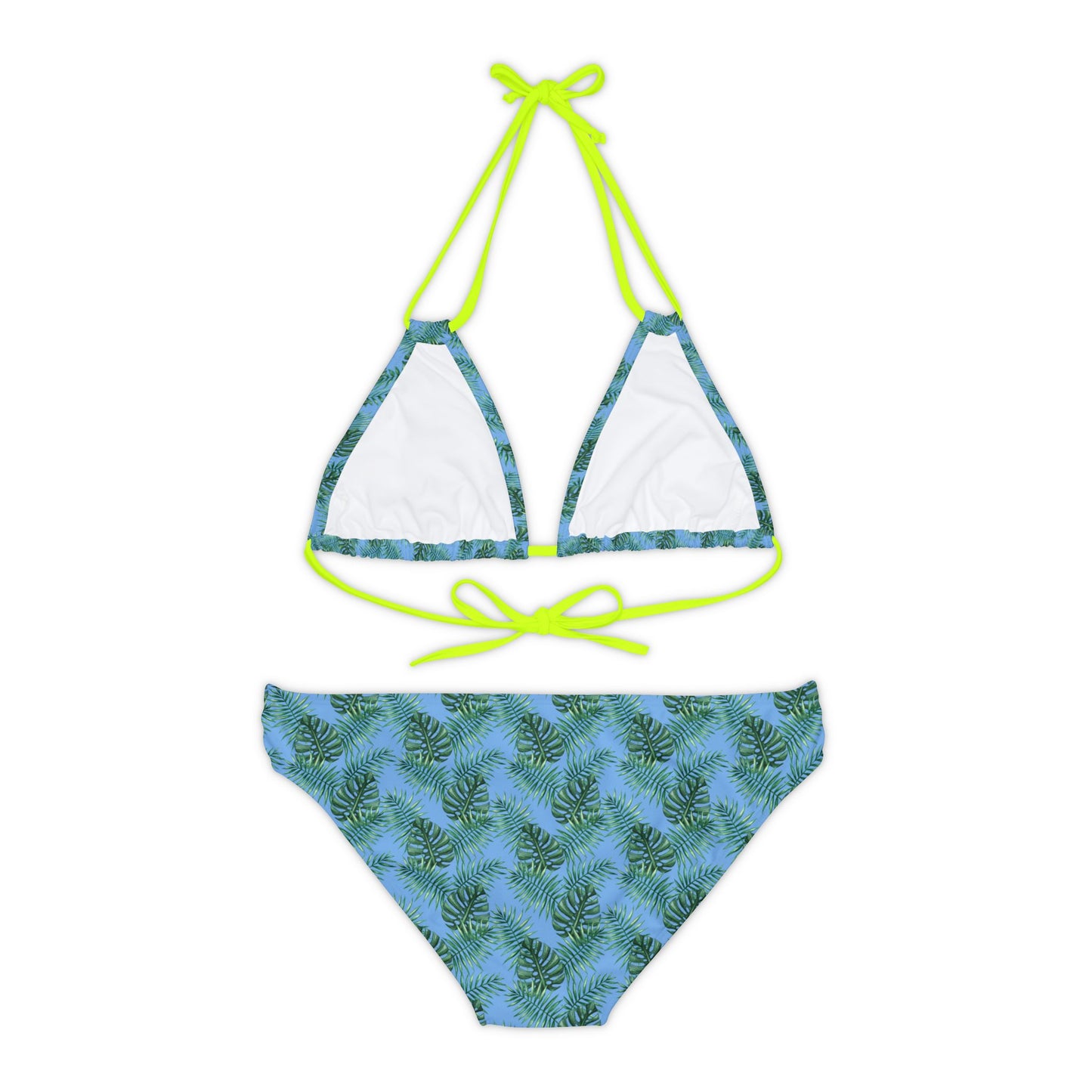 Blue Tropical Bliss Strappy Bikini Set (AOP)