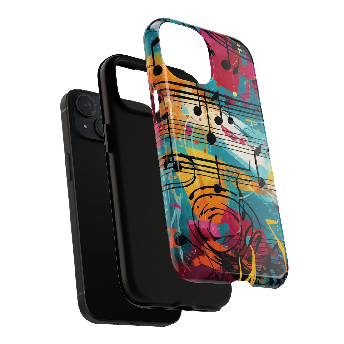 Vibrant Music Note Phone Case, Tough Magnetic Case, Music Lover Gift, Colorful Phone Accessory, Customizable Phone Cover, Unique Gift Idea
