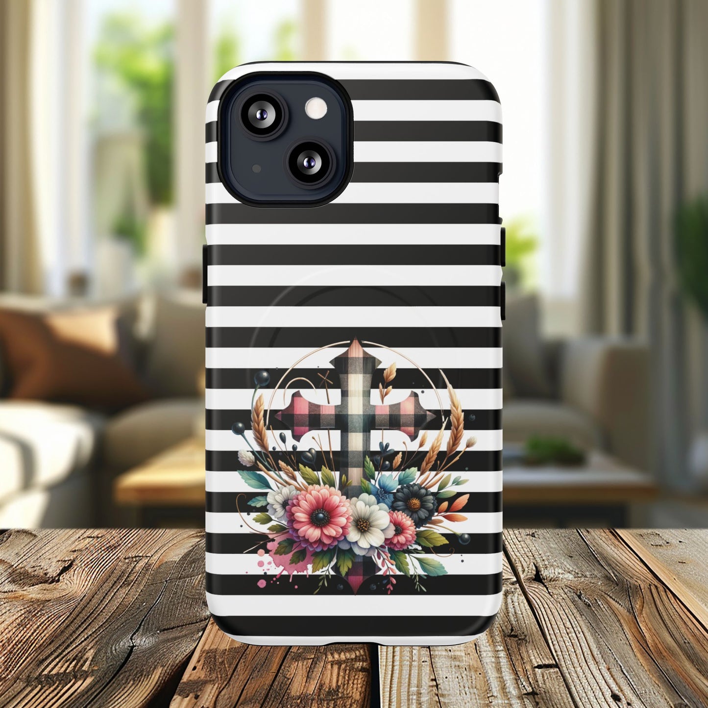Striped in His Glory iPhone Case, Tough Magnetic Phone Protector, MagSafe iPhone Cover, Durable Case for Everyday Use, Gift for Nature Lovers, Vibrant Design.
