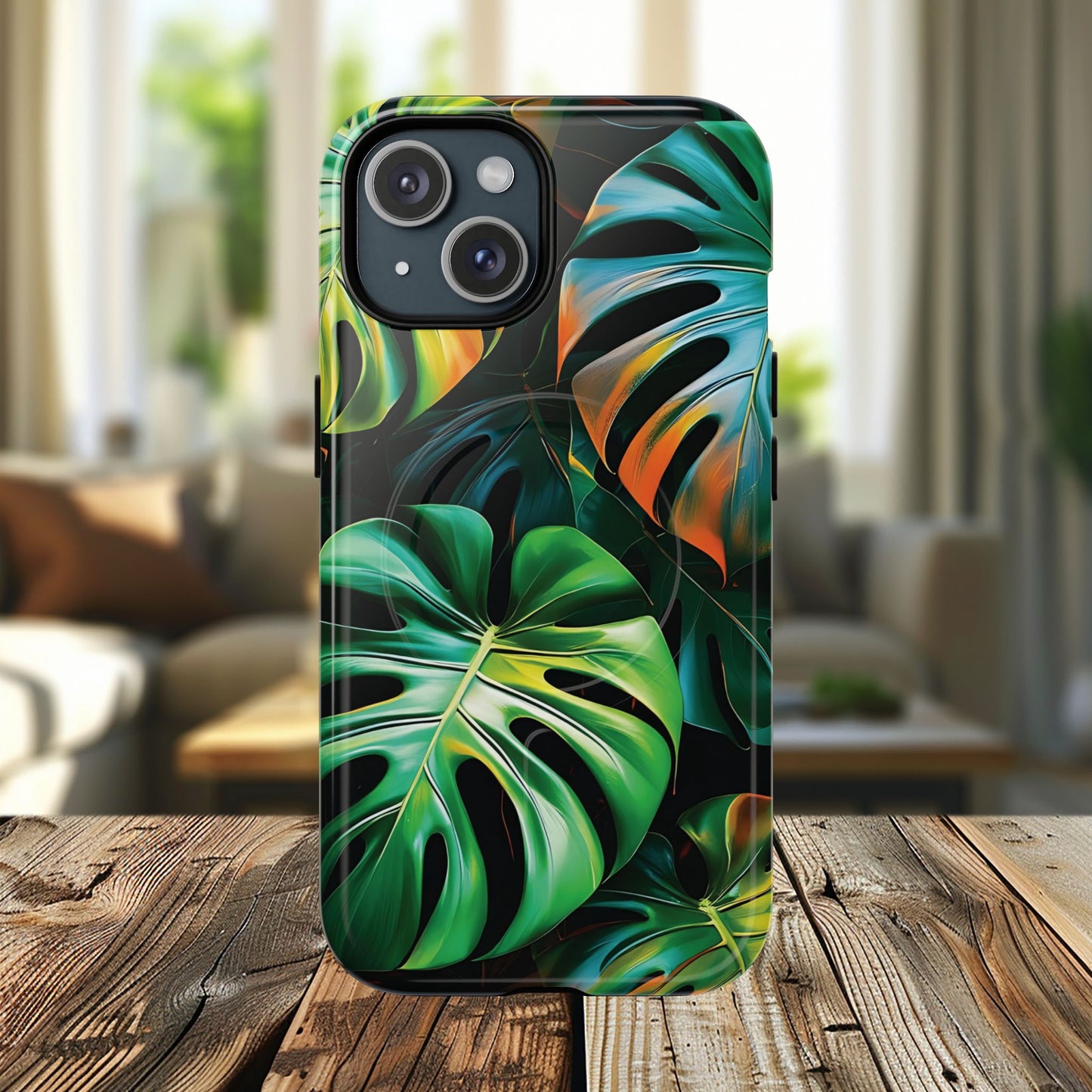 Tropical Leaf Phone Case | Tough Magnetic Cases, iPhone Accessories, Gift for Him/Her, Phone Protection, Summer Style, Trendy Design