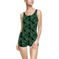 Black Tropical Bliss Women's Vintage Swimsuit (AOP)