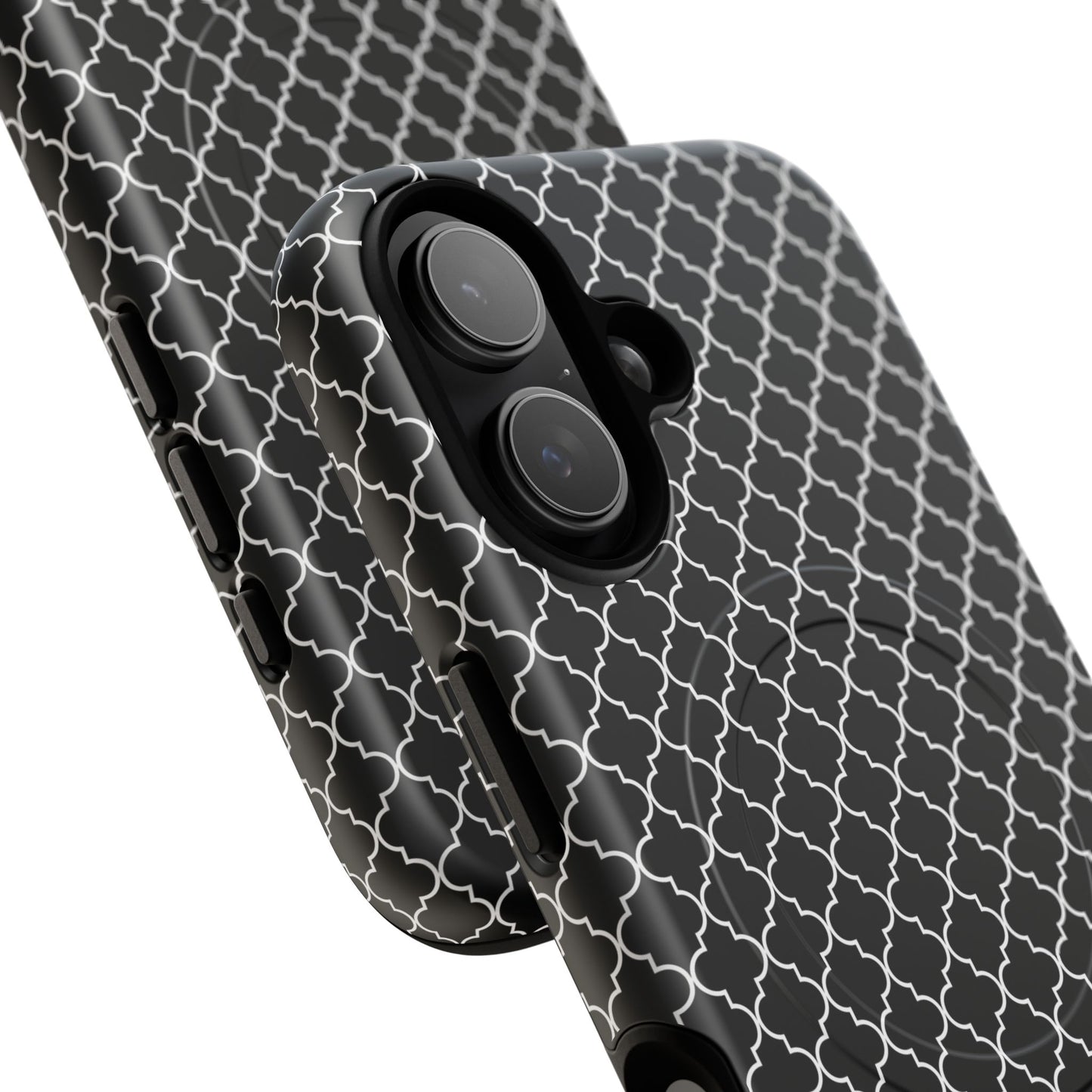 Noir Mosaic Tough iPhone Magnetic Case, Geometric Patterned Case, Durable iPhone Cover, Unique Tech Accessories, Perfect Gift for Him/Her