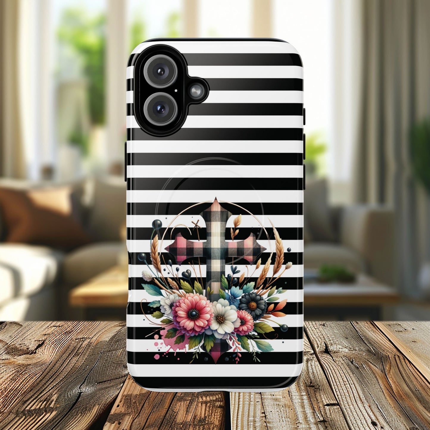 Striped in His Glory iPhone Case, Tough Magnetic Phone Protector, MagSafe iPhone Cover, Durable Case for Everyday Use, Gift for Nature Lovers, Vibrant Design.