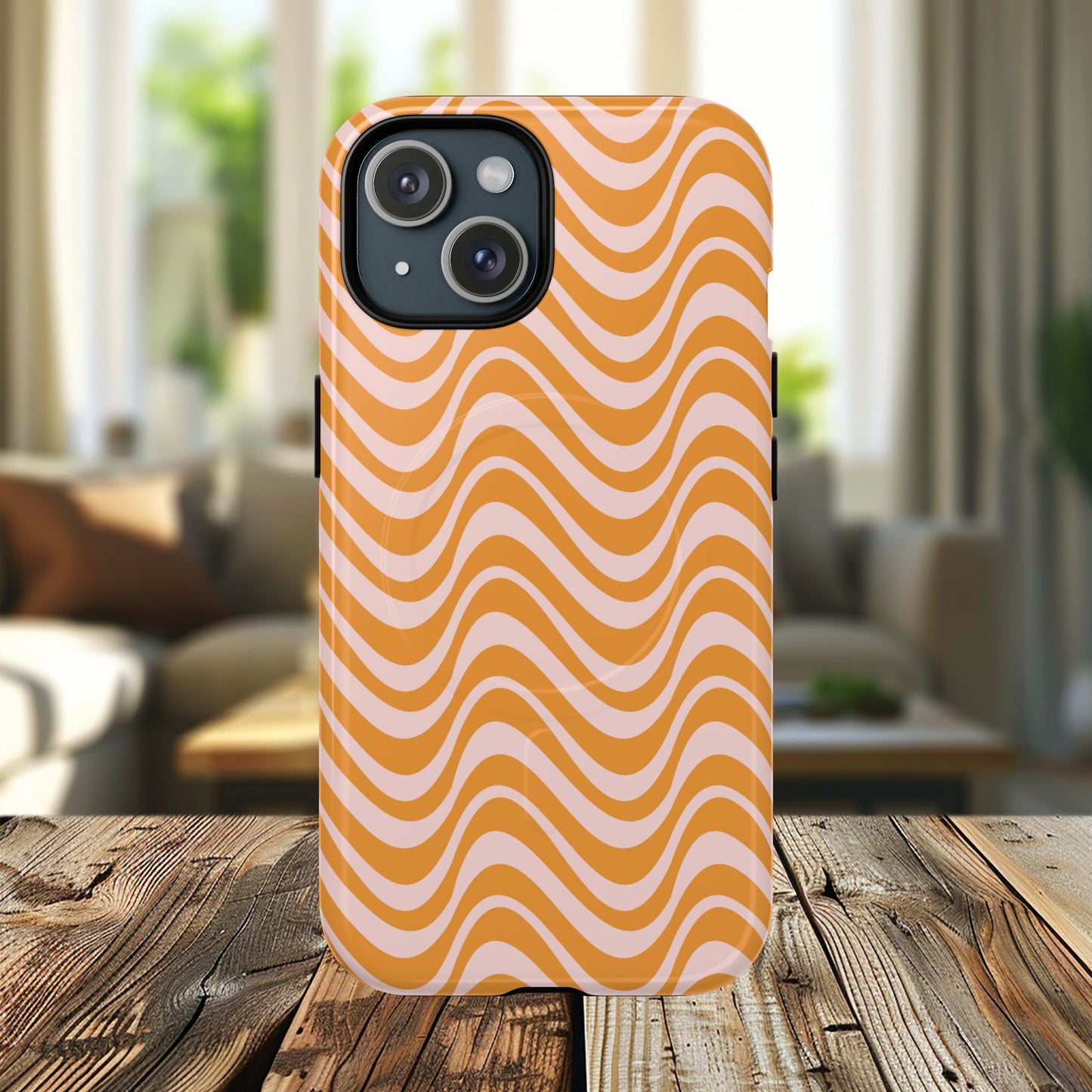 Stylish Tough Magnetic Case for Your iPhone - Trendy Wave Design, Durable Protector, Gift for Her, Cool Tech Accessory, Unique iPhone Cover, Magsafe iPhone Cover.