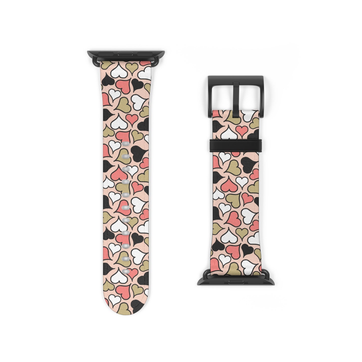 Love Heart Pattern Watch Band for Women - Stylish Apple Watch Strap