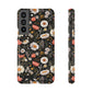 Blossom Elegance: Noir Garden iPhone and Samsung Case With Card Holder