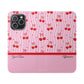 Personalized Cherry Blossom Dreams Flip iPhone and Samsung Cases — Wallet Folio with Name & Affirmation.