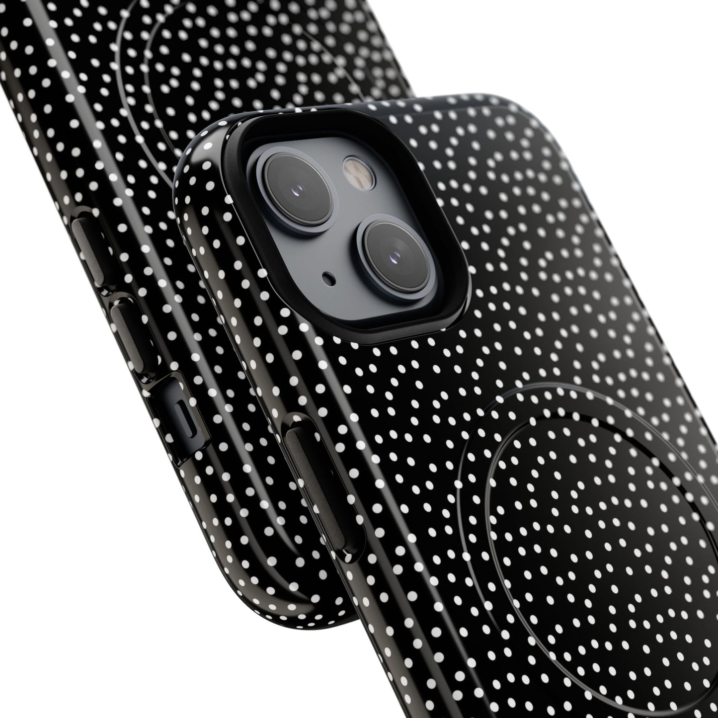 Small Polka Dot Tough iPhone Magnetic Case, Durable iPhone Accessories, Gifts for Tech Lovers, Modern Design.