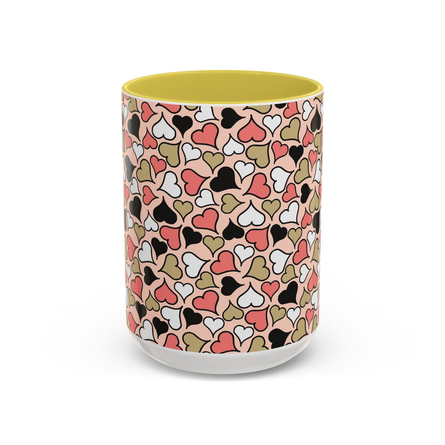 Heart Patterned Coffee Mug - Colorful Love Design, Perfect for Gifts & Celebrations