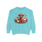 Autumn Highland Cow Charm Unisex Garment-Dyed Sweatshirt