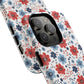 Patriotic Floral Dreams Tough Magnetic iPhone Cases, Durable, Stylish, Gift for Her, Protective Phone Cover, Spring Floral Design