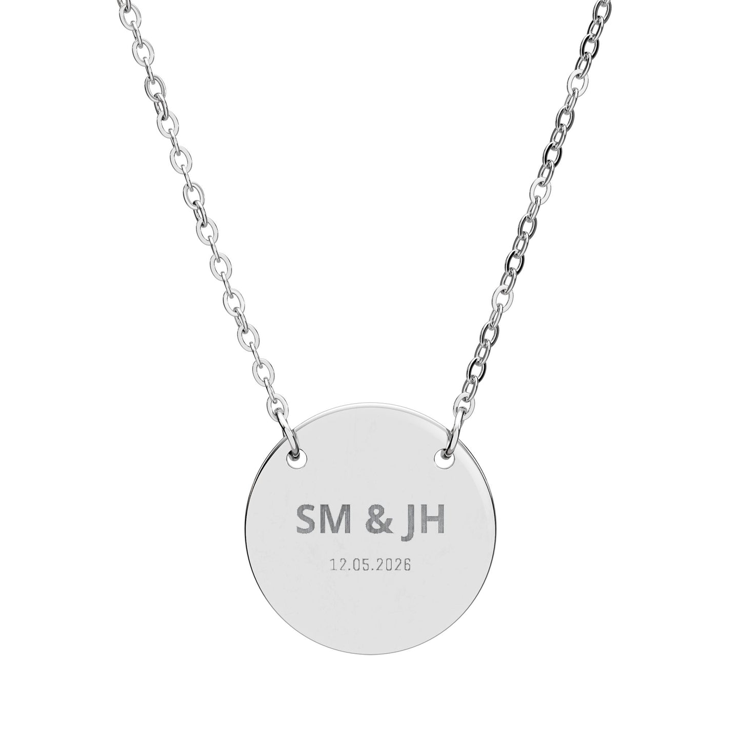 Engraved Circle Necklace — Personalized Initials Pendant